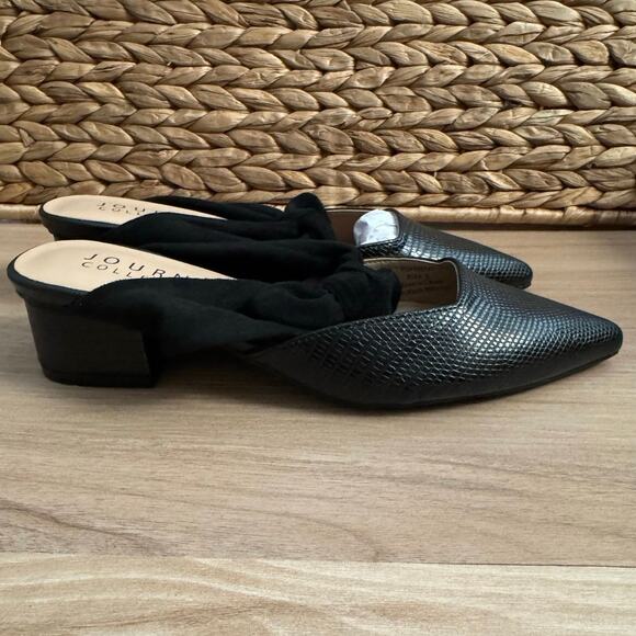 NIB! Journee Collection MELORA LOW BLOCK HEELS IN VEGAN LEATHER - Picture 9 of 13